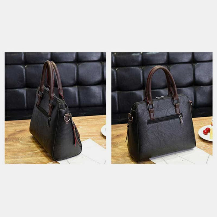 Handtaschen Geldbörsen für Frauen Vegan Leder Top-Griff Schultertasche mit Reißverschluss