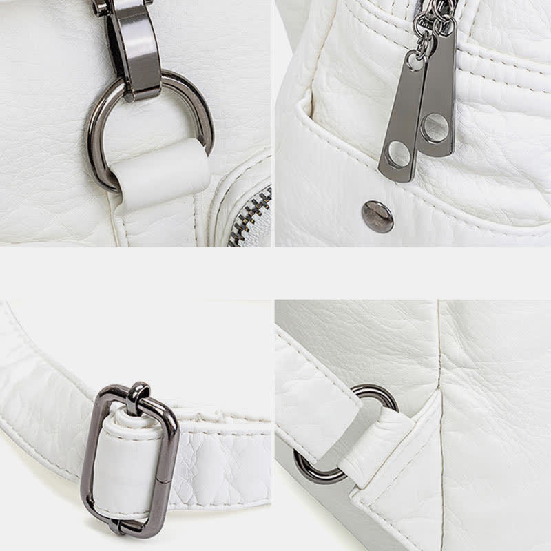 Weicher Leder-Reiserucksack, kleiner, wasserdichter, lässiger Tagesrucksack für Damen