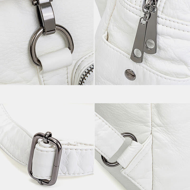 Weicher Leder-Reiserucksack, kleiner, wasserdichter, lässiger Tagesrucksack für Damen