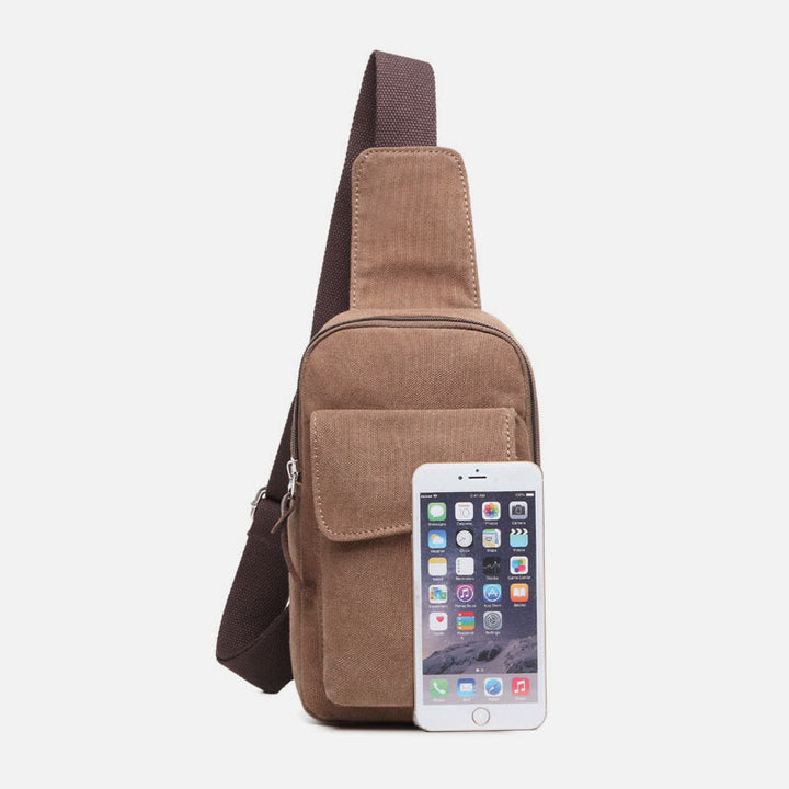Sling Bag für Herren, multifunktionale Brusttasche aus Canvas für Outdoor-Sport und Freizeit