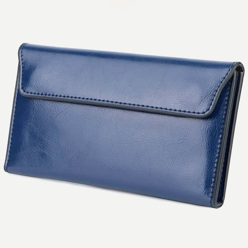 Geldbörse für Damen, schmal, multifunktional, minimalistisch, aus echtem Leder