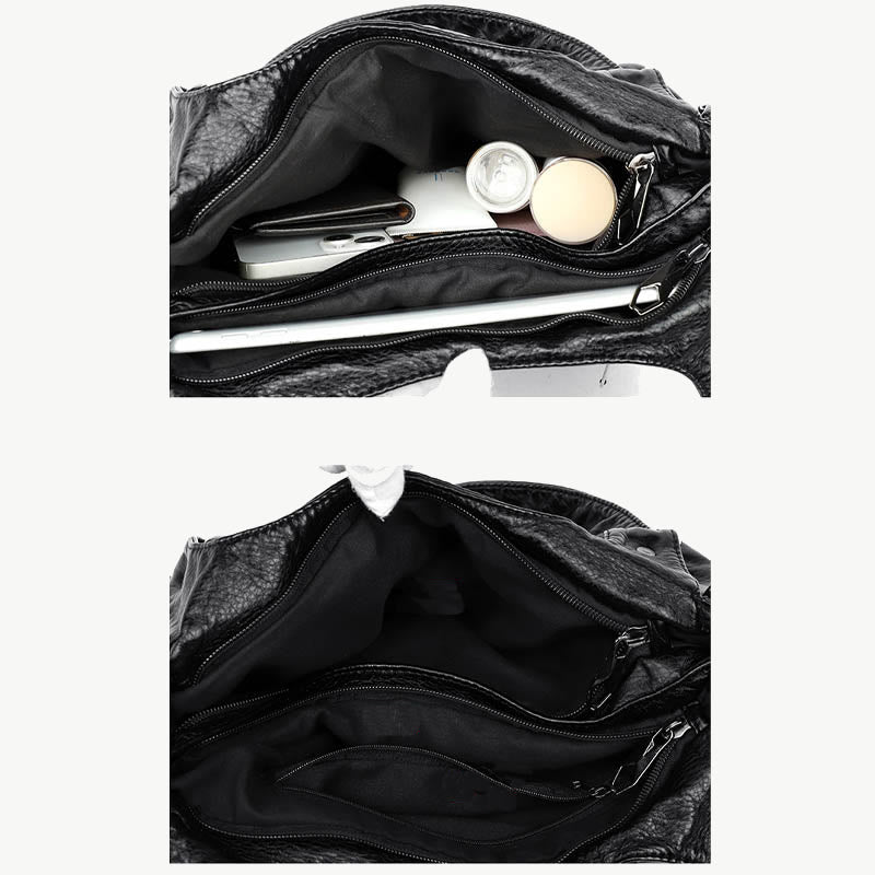 Klassische Tragetasche fürs Büro, leichte Schultertasche aus weichem Leder