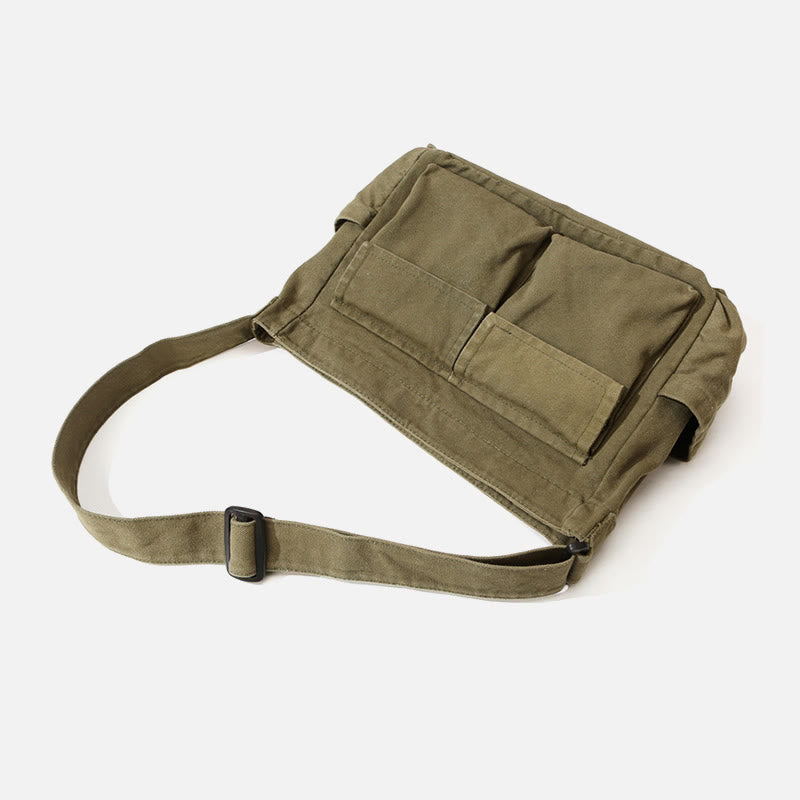 Umhängetasche aus Canvas mit mehreren Taschen für Damen, Retro, leichte Schultertasche