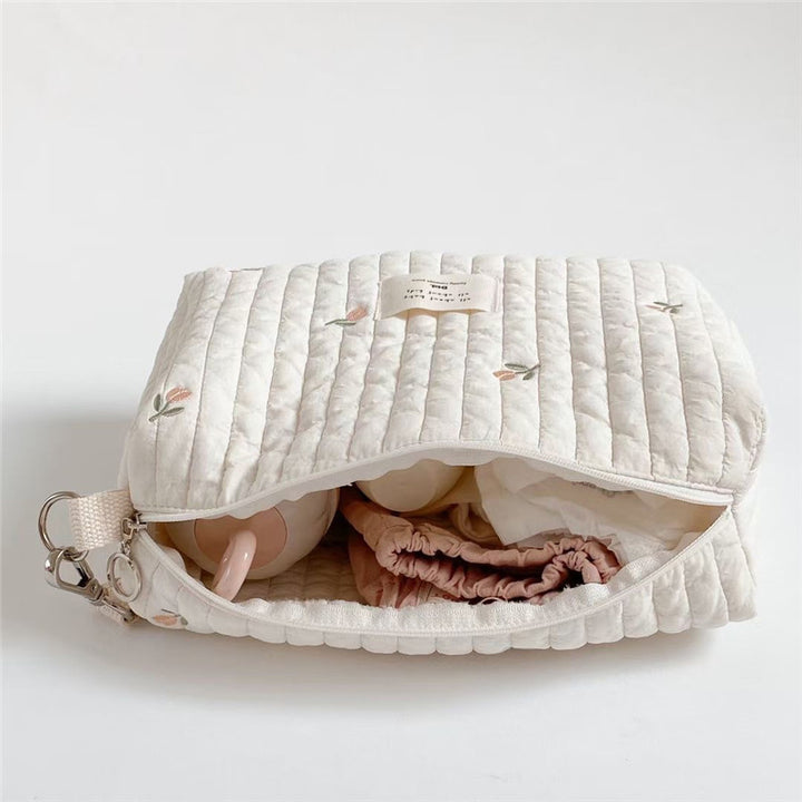 Stickerei Baumwolle Baby Windel Tasche Organizer Tasche Reise Mama Tasche
