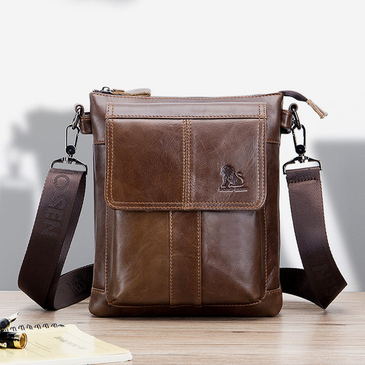Große Kapazität Echtleder Retro Schultertasche Crossbody Tasche