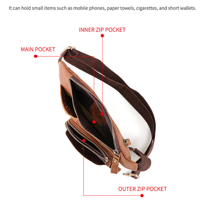 Echtes Leder Gürteltasche für Männer Bauchtasche Hüfttasche