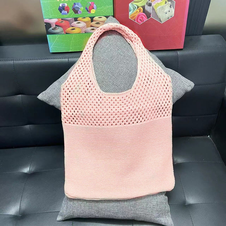 Einkaufstasche für Frauen im ethnischen Stil aus Wolle gestrickte Schultertasche