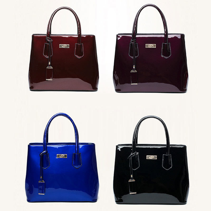 Retro Spiegel glänzend Leder Bucket Bag Damen Umhängetasche - image 15