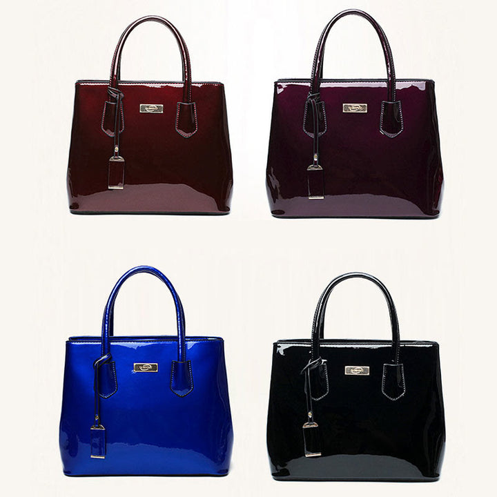 Retro Spiegel glänzend Leder Bucket Bag Damen Umhängetasche - image 15