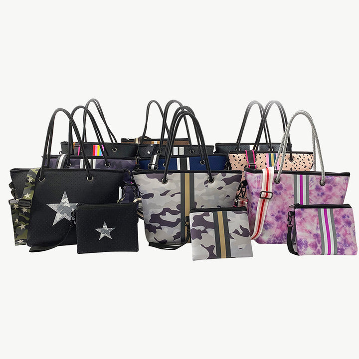 Tragetaschen-Set für Pendler, Rückentasche, breiter Riemen, Schultertasche