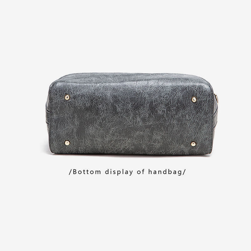 Vintage Tote für Damen Wachs Echtleder Umhängetasche