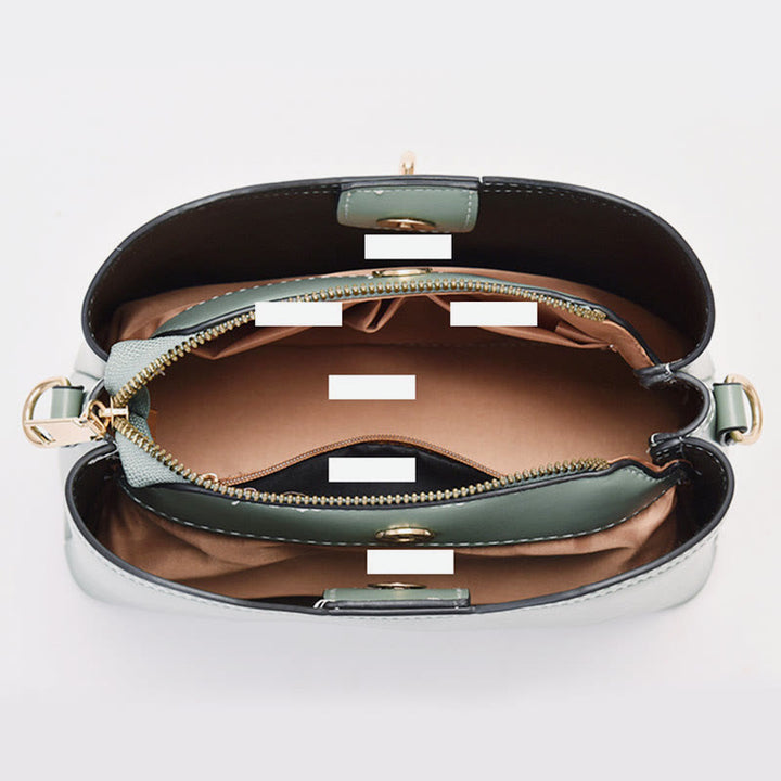 Umhängetasche für Damen, schlichte Schultertasche aus Leder mit Schmetterlingsmotiv