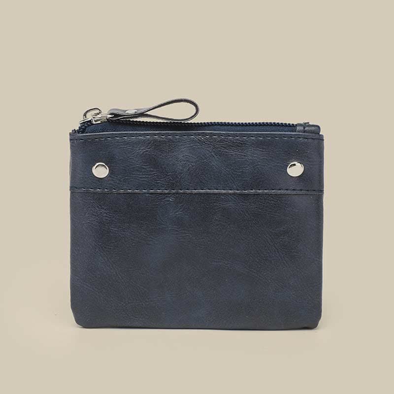 Retro-Münzbeutel aus Leder, Wechselgeldhalter für Damen, Mini-Geldbörse mit Reißverschluss