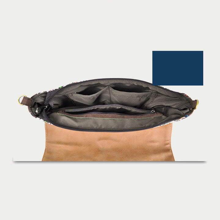 Umhängetasche für Damen im ethnischen Stil mit Druck aus PU-Leder