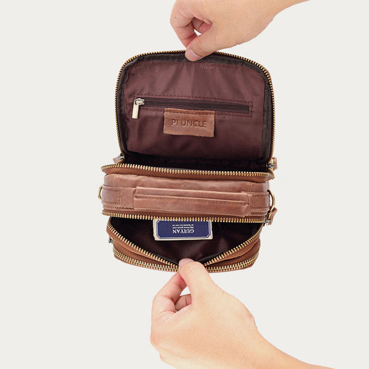 Messenger Bag für Herren, Business, kleine tragbare Umhängetasche aus Leder