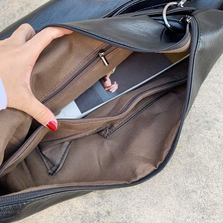 Leder-Tragetasche für Damen, Hobo-Handtasche, Schultertasche mit Crossbody-Gurt - image 10