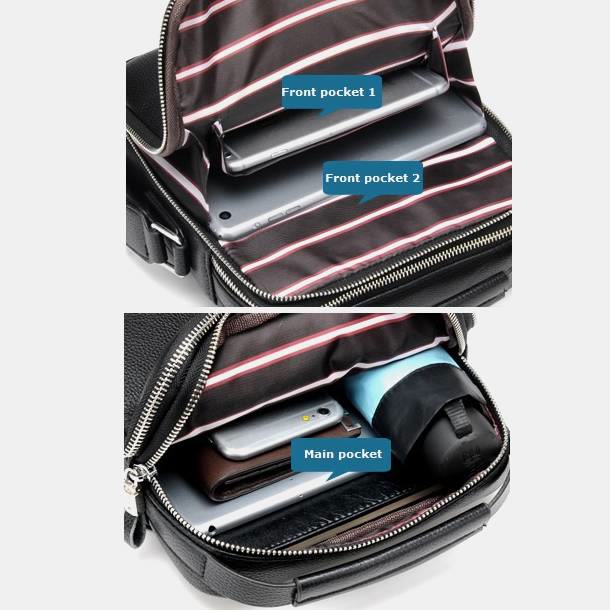 Messenger Bag für Herren aus PU-Leder, minimalistische Business-Umhängetasche