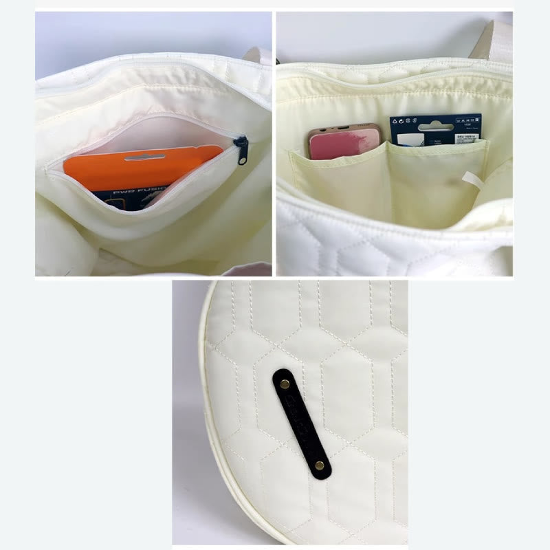 Damen Nylon Schlägertasche Weiß Outdoor Badminton Sport Schultertasche
