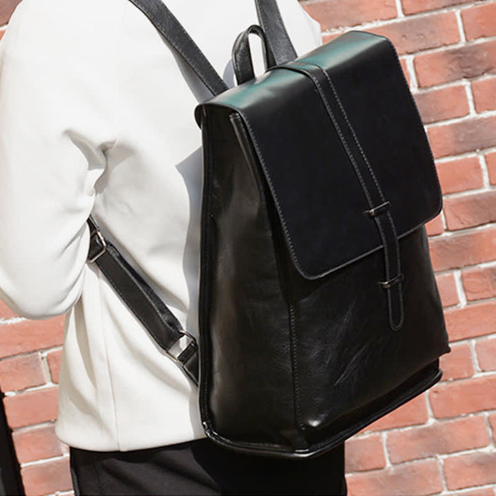 Herren Rucksack Geldbörse PU Leder Laptop Rucksack Reise Business College Büchertasche - image 5