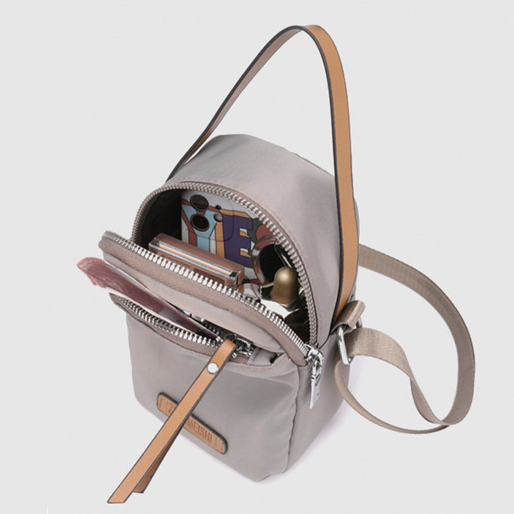 Kleine Umhängetasche aus Nylon für Handys, leichte Mini-Schulterhandtasche