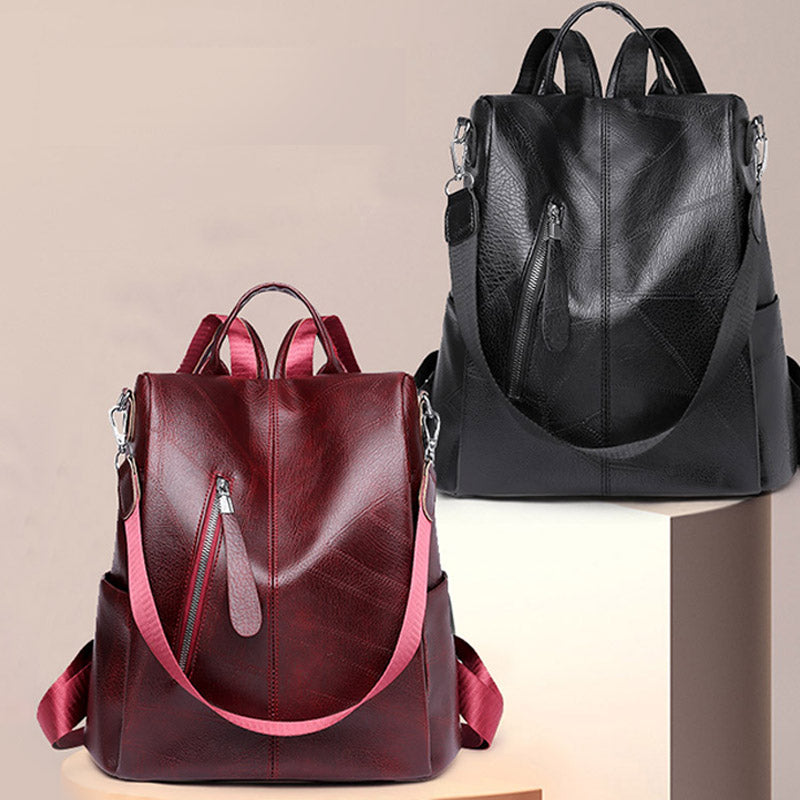 Damen Leder Rucksack Handtasche Cabrio Schultertasche Anti Diebstahl Reise Daypack