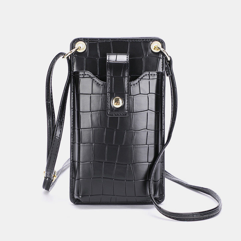 Umhängetasche aus Leder für Damen, universelle Handytasche mit Kartenfächern