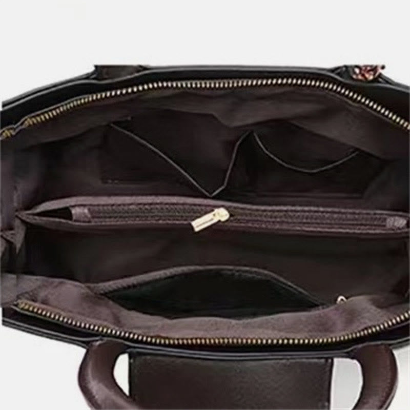 Retro Floral Emboss Handtasche Damen Horizontale Umhängetasche aus Leder