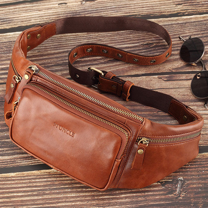 Vintage Multi-Carry Schultertasche aus echtem Leder