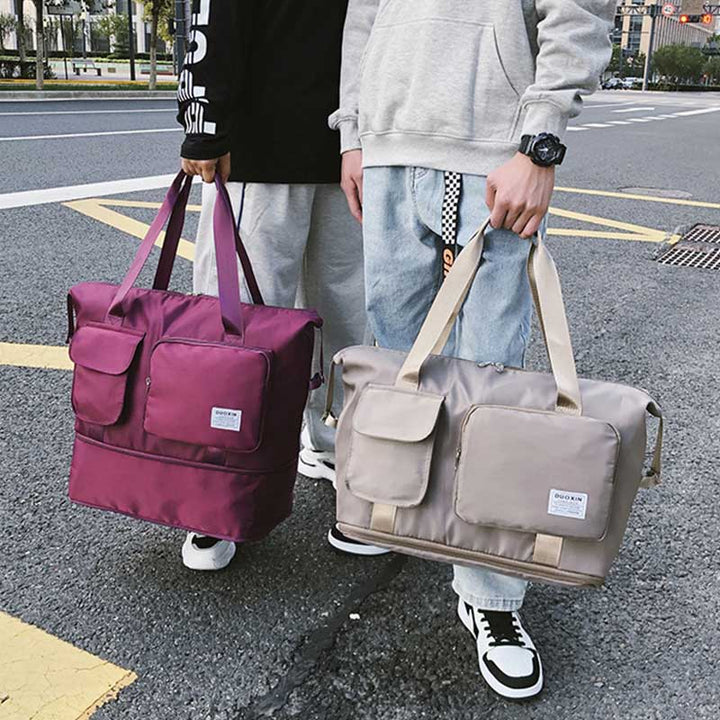 Wasserdichte, leichte, erweiterbare Fitness-Reisehandtasche mit großem Fassungsvermögen