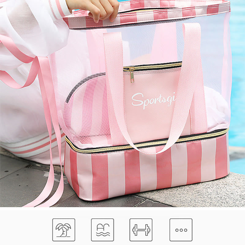 Strandtasche für Damen, Freizeitreisen, Outdoor-Sport, Fitnesstasche