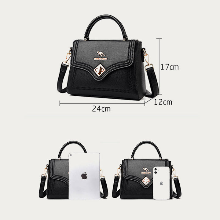 Klassische Tragetasche für den Weg zur Arbeit, minimalistische kleine Lederhandtasche