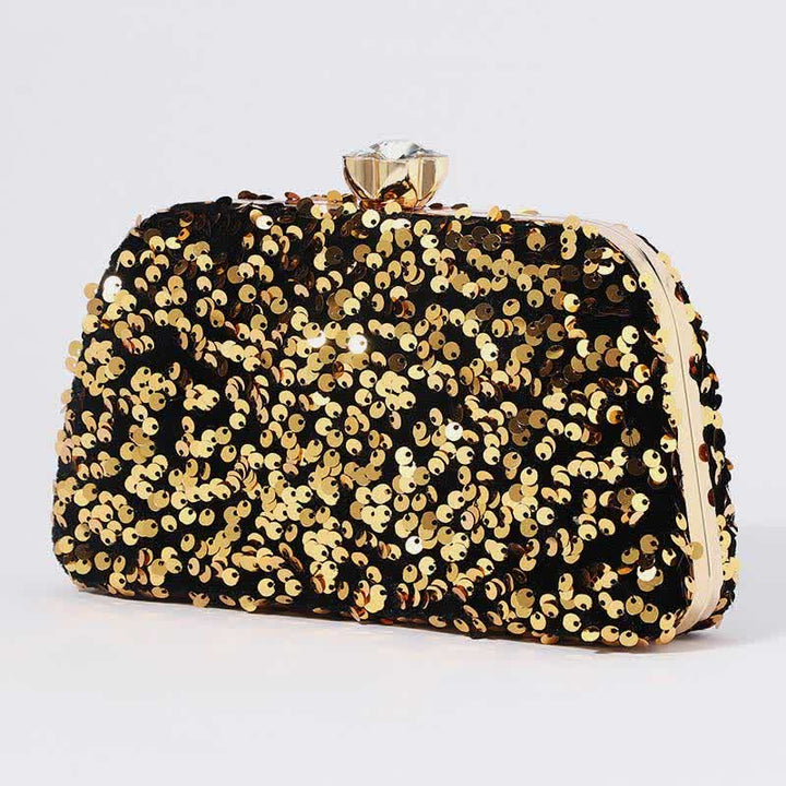 Damen Glitzer Clutch Perlen Pailletten Party Abendtasche mit Umhängegurt