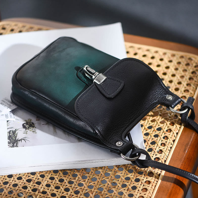 Handgemachte Umhängetasche für Frauen Mini Retro Shopping Handytasche