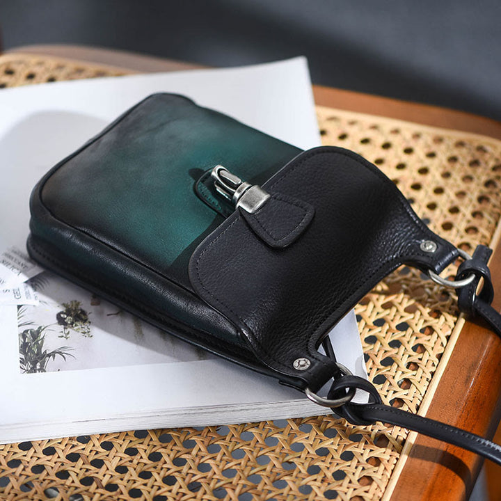 Handgemachte Umhängetasche für Frauen Mini Retro Shopping Handytasche