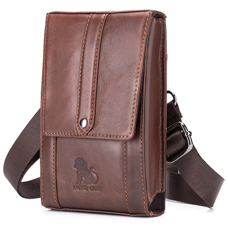 Echtes Leder Geldbörse Clutch Multi-Slot Gürteltasche mit Gürtelschlaufe Crossbody Strap