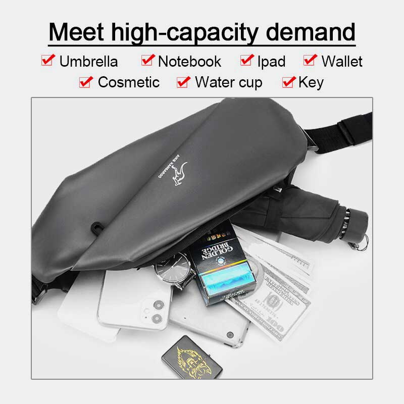 Lässige, multifunktionale, wasserdichte Schultertasche mit großem Fassungsvermögen