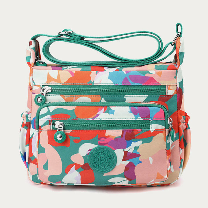 Umhängetasche aus Nylon für Damen, bedruckt, mehrfarbig, robuste Tasche