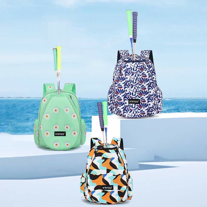 Badminton-Rucksack für Teenager mit Blumendruck, Sportschlägertasche