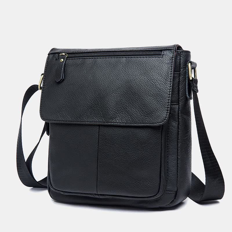 Herren Umhängetasche Echtes Leder Kleine Messenger Bag Crossbody Bag