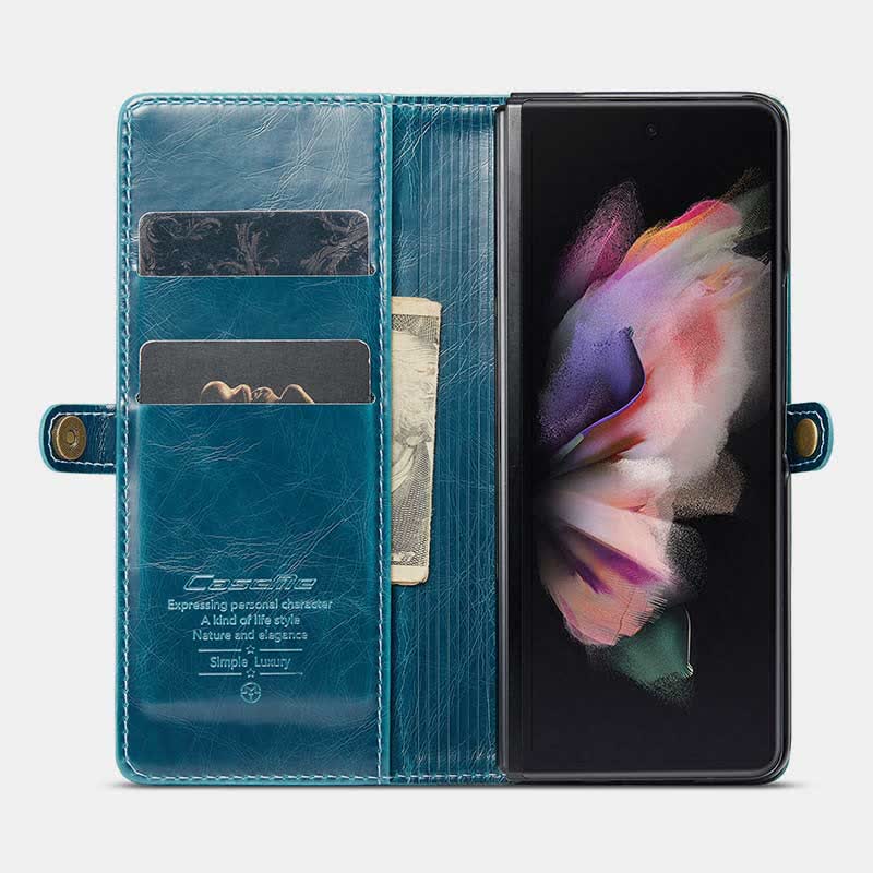Folio Flip Handyhülle PU Leder Brieftasche für Samsung Galaxy Z Fold 4 /Z Fold 3 / Z Fold 5