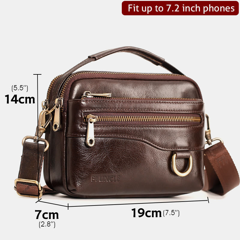 Multifunktionale Leder-Telefontasche, Hüfttasche, Umhängetasche