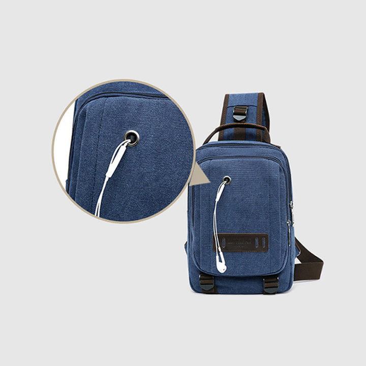 Schultertasche für Herren, Outdoor, lässig, Retro, Umhängetasche, Brusttasche