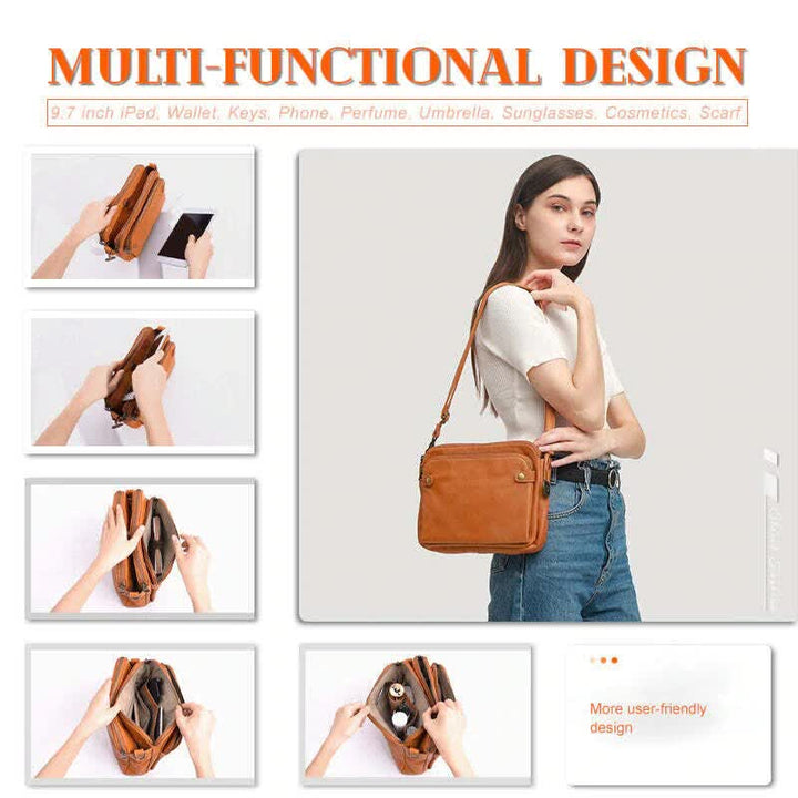 Weiche PU-Clutch mit mehreren Taschen, Vintage-Umhängetasche