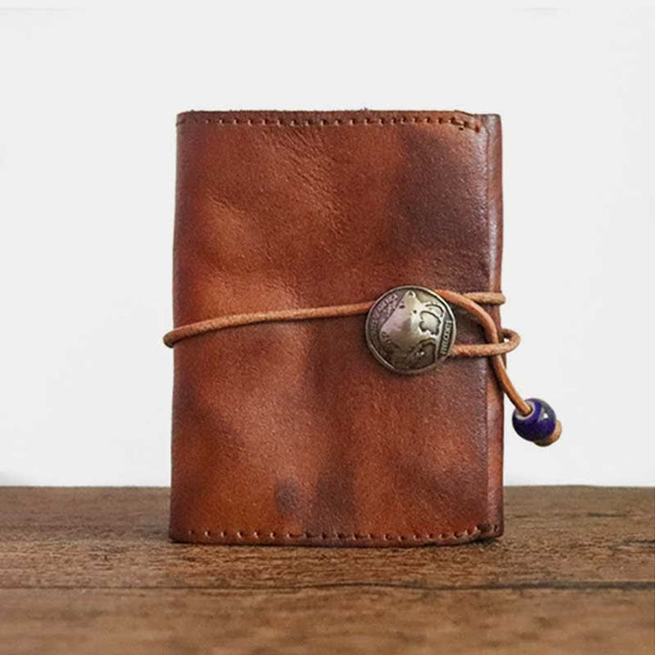 Handgefertigte Retro-Geldbörse aus echtem Leder für Karten, Geldbörse für Männer und Frauen - image 12