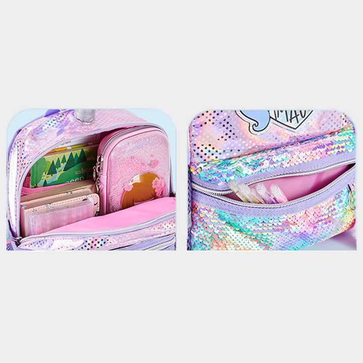 Rucksack für Kindergartenkinder, Laser Glitter Regenbogen Einhorn, kleine Schultasche