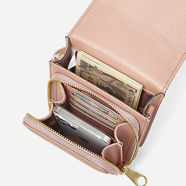 PU Crossbody Handytasche für Damen Schultertasche Geldbörse