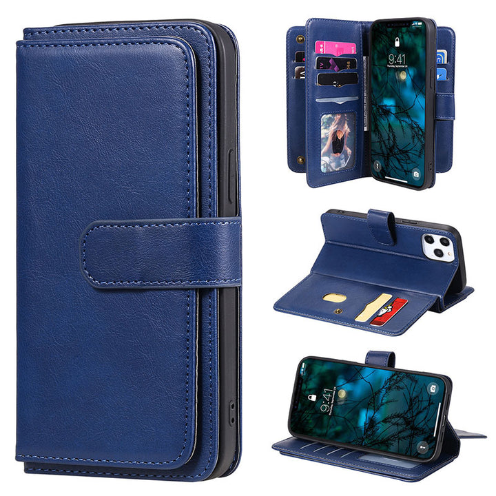 iPhone-Wallet-Hülle, leichtes Flip-Case mit Kreditkartenfach