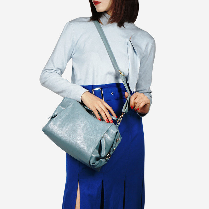 Damen Umhängetasche, elegante Handtasche mit großem Fassungsvermögen, veganes Leder, Boston-Tasche