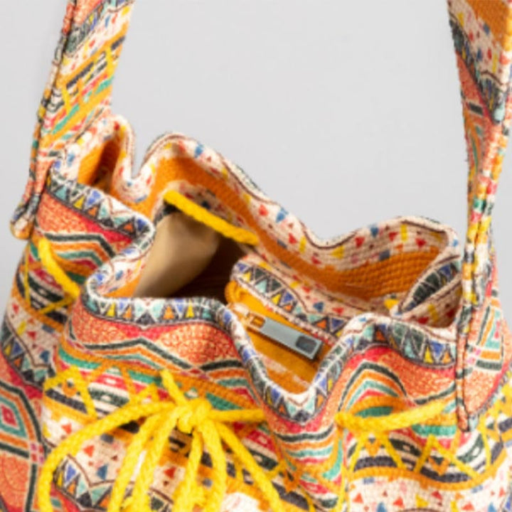 Umhängetasche für Damen im Bohemian-Stil, lässige Einkaufstasche aus Segeltuch