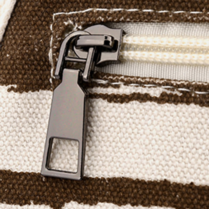 Lässige Einkaufstasche für Damen, gestreifte Canvas-Tasche für den täglichen Gebrauch